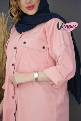 مانتو جین رنگی جلودکمه