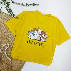 تیشرت باکسی زنانه CAT