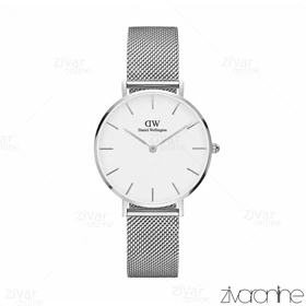 ساعت دنیل ولینگتون زنانه بندحصیری نقره ای 102500