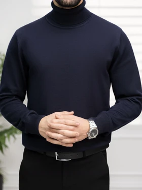 بافت یقه اسکی سرمه ای کدsh277