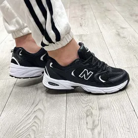 کتانی نیوبالانس 530 مشکی سفید مردانه زنانه رویه بافت- 530 new balance