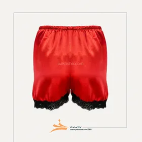 ست تاپ و شورتک ساتن ابریشم لبه توری برند تی بی ان