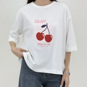 تیشرت زنانه باکسی cherry | آی بولک