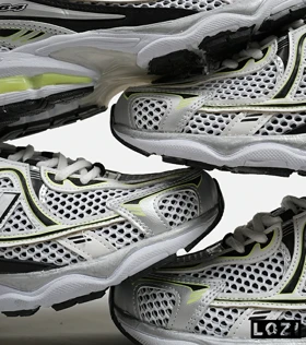 کفش کتانی مردانه و زنانه سفید نقره ای لیمویی NEW BALANCE 1064
