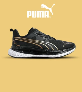 کفش کتانی ورزشی مشکی طلایی مردانه و زنانه PUMA مدل 4532