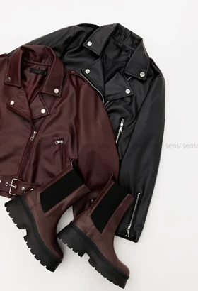 بایکر چرم آستر دار کد1004562