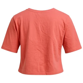 کراپ تیشرت آستین کوتاه زنانه مدل استیکر PJ1299