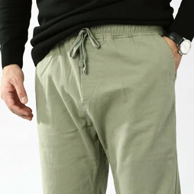 شلوار اسلش کتان دمپا ساده مردانه مدل 64797