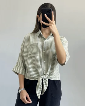 شومیز لینن گره‌ای