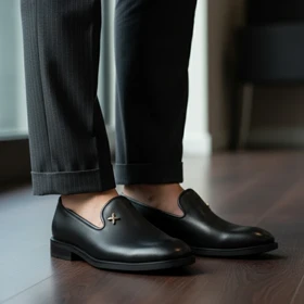 کفش کالج مردانه مشکی مدل Farid