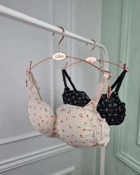 سوتین دخترانه حریر گل‌دار بدون فنر