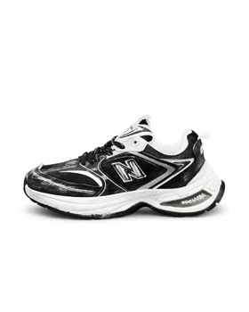 کفش کتانی مردانه مدل نیوبالانس کاستوم شده مشکی سفید New Balance