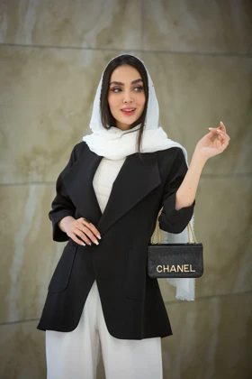 مانتو مازراتی دو جیب کوتاه مهگل