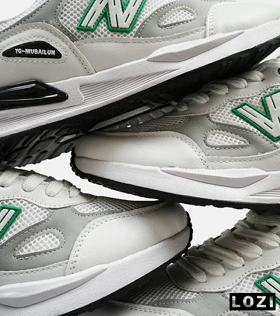 کفش کتانی مردانه سفید سبز NEW BALANCE yg niubailun