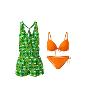 مایو سه تکه کاپدار فنردار beach queen کد 1011