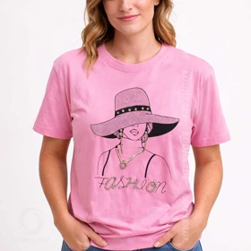 تیشرت لانگ FASHION LV (صورتی)