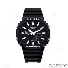 ساعت جی شاک GA2100 مردانه چند موتوره مشکی ایندکس سفید 105970