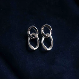 گوشواره زنجیری اویز سیلور