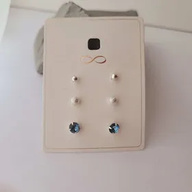 پک گوشواره گوی و نگین‌دار آبی