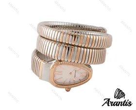 ساعت بولگاری ماری زنانه رزگلد نقره ای نگین‌دار w-9793