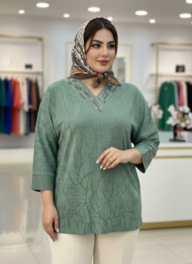 شومیز نگین‌دار کیمانو مدل ترنم کد 50278