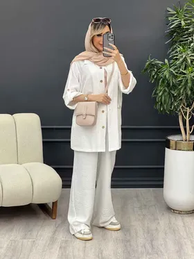 ست مانتو و شلوار دو جیب پاکتی