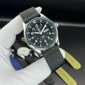 ساعت مچی سیکو Seiko 5 ارتشی مشکی فول بلک موتور آرام گرد