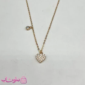 گردنبند زنانه ژوپینگ طرح قلب مینیمال با نگین ریز سفید کد 2517