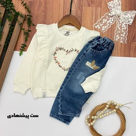 بلوز دورس دخترانه مدل قلب و گل