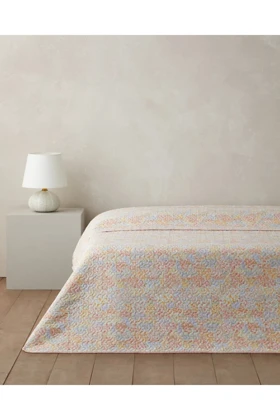 روتختی دو نفره English Home مدل Fleur Multicolore پلی‌استر - نارنجی