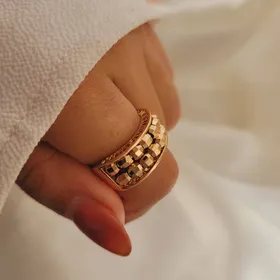 انگشتر زنانه طلایی ژوپینگ آلبرنادو دو رج