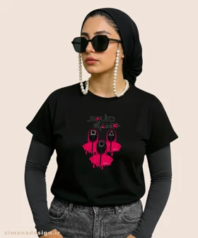 کراپ زنانه طرح اسکویید گیم کد 1049