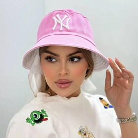 کلاه باکت کتان گلدوزی ان وای