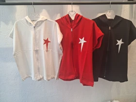 تیشرت وست کلاه دار ستاره دنباله دارپارچه ماکان