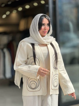 مانتو لینن طرحدار کد 850