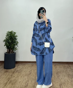 ست مانتو و شلوار صدف