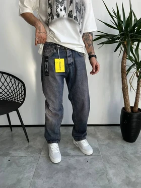 شلوار بگ استایل کثیفشور شست بنفش PULL AND BEAR