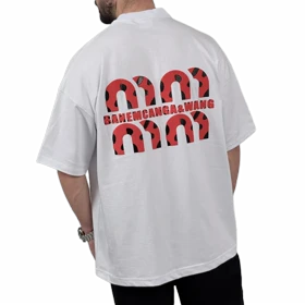 تیشرت آستین کوتاه مردانه سفید دونخ مدل MIU MIU