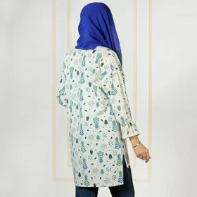 تونیک زنانه لینن طرح گل لاله