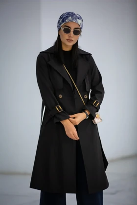 بارانی سانتانا دکمه دوبل بلند