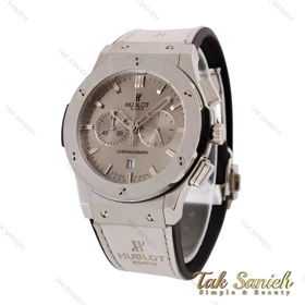 ساعت هابلوت مردانه سه موتوره طوسی قاب نقره ای Hublot-4943-G