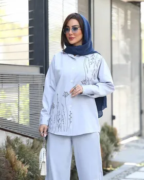 ست مانتو شلوار زنانه طرح قاصدک کد 1592