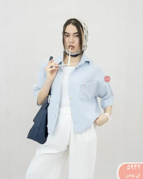 شومیز دکمه رنگی 5942