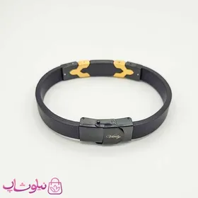دستبند مردانه چرم و استیل مدل ویتالی