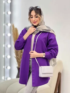 مانتو کتان دو جیب پرند