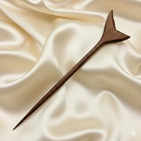 سنجاق سر چوبی مدل «کانزاشی دم وال» | ساخته شده از چوب طبیعی با تراش دستی