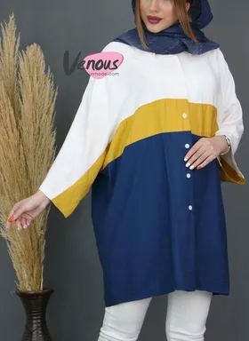 مانتو بابوس ترکیبی جلو دکمه