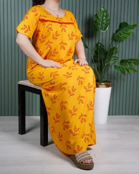 پیراهن ساحلی نخی آستین کوتاه وارداتی 7320