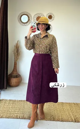 دامن مخمل کبریتی