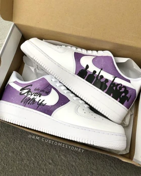 کفش اسپرت کاستوم کتانی ایرفورس air force طرح BTS نایک nike کد 162381